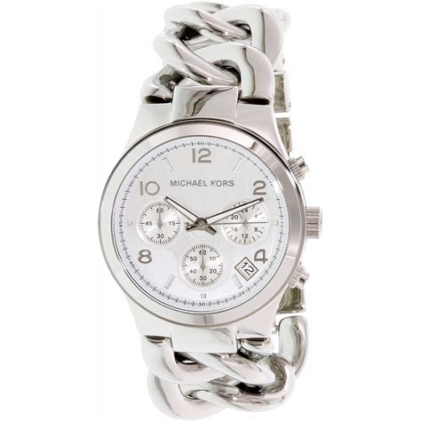 michael kors women's runway watch silver gold navy one size|michael kors bangle watch.